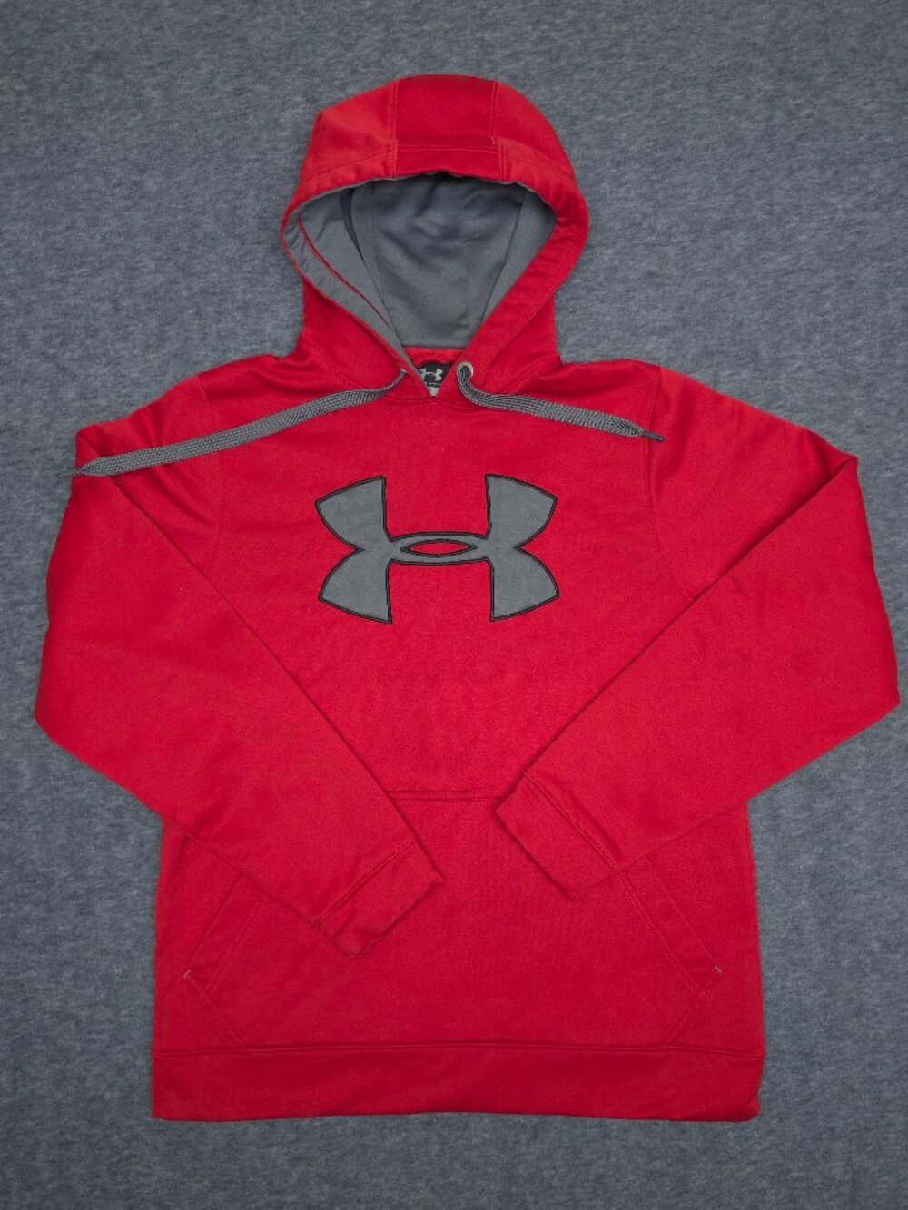 Under Armour ColdGear Red Gray Hoodie Pullover Men's Medium